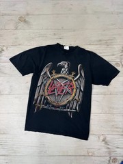 Vintage Slayer T Shirt 90s Rock Band Distrissed Men Size L black