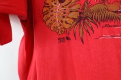 Vintage 70s Mens Size Large Faded Spell Out Maui Hawaii Beach T-Shirt Red USA