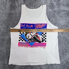 1991 Single Stitch Miller High Life Del Amo Motorcycle Graphics Tank Top Large