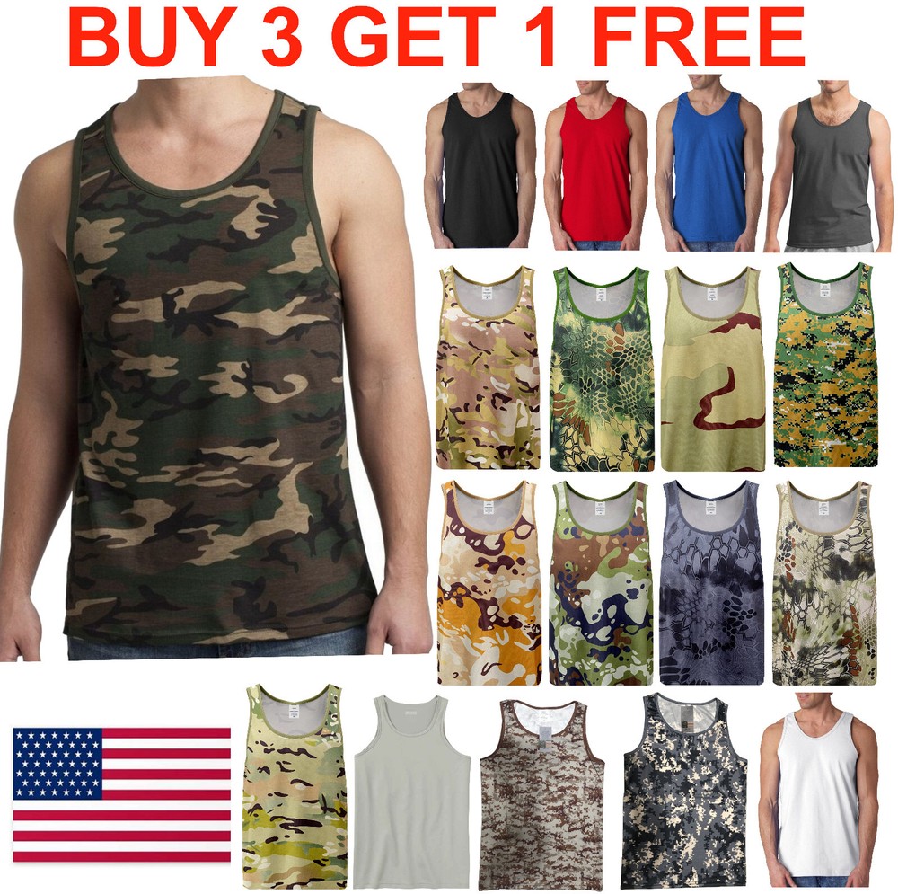 Mens Tank Top Muscle Gym Sleeveless Plain T-Shirts Tee A-Shirt NEW