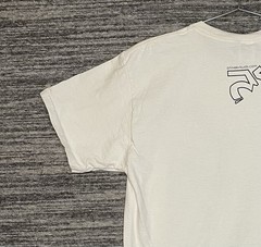 Vintage Bear With Antlers Geometric Style Shirt Size L Cream Color
