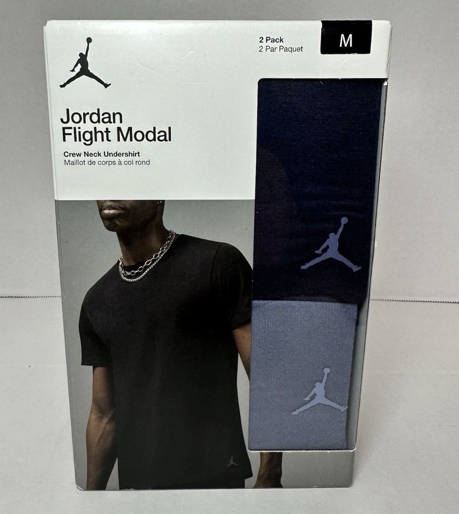 Nike Jordan Flight Modal Men’s Crew Neck Undershirt Medium Multicolor 2 Pack