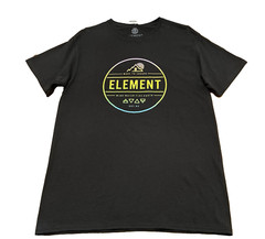 ELEMENT T-Shirt Mens Medium M Black Alignment Graphic Gradient Logo Skate NWT