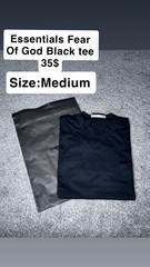 New With Tags Essentials Fear of God Black Short Sleeve Logo T Shirt Mens Size M