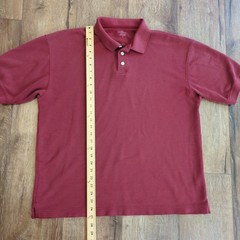 Dockers Men’s Large Polo Shirt Golf Tennis Retro Grandpa Striped Textured Red