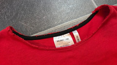 HELMUT LANG 2018 BIG LOGO RED T SHIRT MEN’S SZ SMALL/MEDIUM