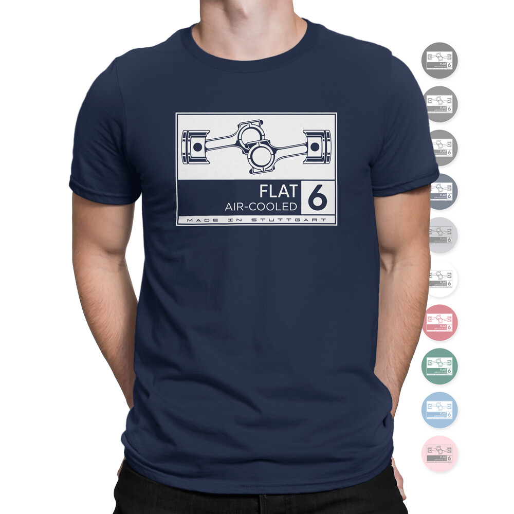 Flat 6 Air Cooled, Boxer Engine T-Shirt, Flat Six TShirt, Flat 6 Shirt