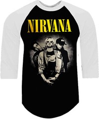 NIRVANA TRIO PUNK ROCK SHIRT RAGLAN 3/4 SLEEVE (Multiple Variations)