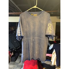 blue faded/distressed gallery dept. french logo t-shirt