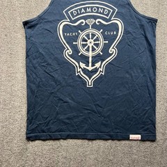 Diamond Supply Co Tank Top Mens XL Navy Blue Yacht Club Anchor Graphic Shirt