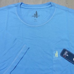 JOHNNIE O Mens XL T SHIRT PALM PARADISE MALIBLU GOLF AQUA BLUE SANTA MONICA TEE