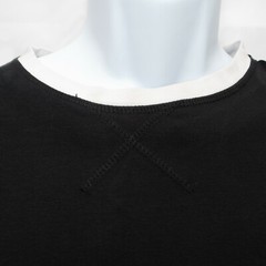 Lindbergh Contrast T Shirt Mens Small S Black Long Sleeve Cotton Casual H06