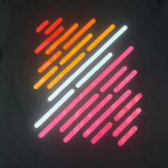 Unbranded Mens Abstract Geometric Graphic T-Shirt L Black Sunset Gradient Stripe