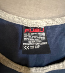 Vintage FUBU Sports Shirt Adult 3X Blue Sleeveless Logo Pullover Tank Mens.
