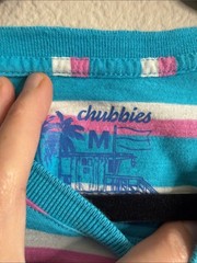 Chubbies crew-neck striped t-shirt blue pink men’s medium VGUC