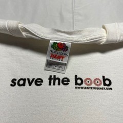 VTG Save The Boob Breast Cancer Charity Golf T Shirt Mens XL FOTL White