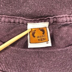 VTG Hang Ten Shirt Men Large Burgundy Faded Single Stitch Surf Skate Made In USA