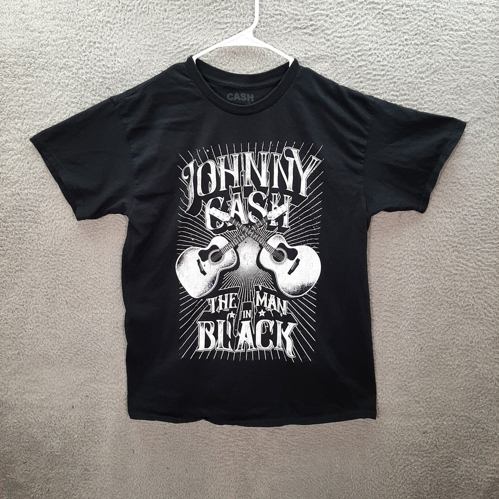 Johhny Cash Shirt Adult Large Black Country Rockabilly Folk Blues Music Tee