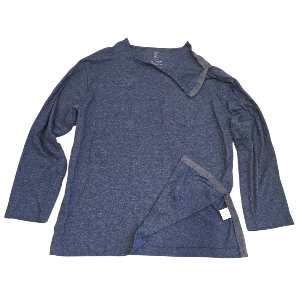 MAI We Care Adaptive Recovery Long Sleeve Shirt Snap Shoulder Side Access Medium
