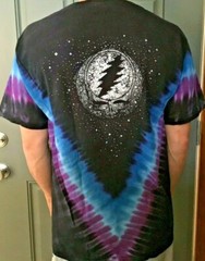 Grateful Dead Spotlight Star Shine Skull T-Shirt M-2XL Tie Dye Night Sky 2 Sided