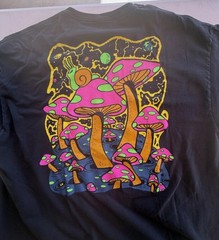 ALAB Mushroom Psychedelic Graphic T-shirt Men X-Large Xl Black Short Sleeve