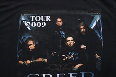 Creed 2009 Tour Y2K T-Shirt Black Double-sided Rock Music Adult Large