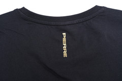 Pierre Cardin T Shirt Size M Extra Slim Fit Black Logo Stretch Cotton Elastane