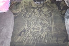 B5 Rare Vintage Affliction Puppet Master God Vs Devil Shirt Men 2XL distressed