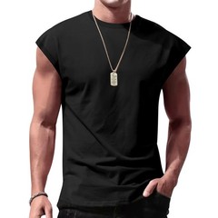 Men’s Loose Short Sleeve T-Shirt round Neck Sleeveless Casual Breathable Summer