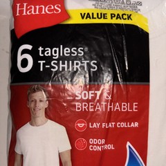 Hanes Men’s FreshIQ ComfortSoft Crewneck Undershirt – White (Pack of 6) (2135P6)
