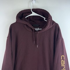 Carhartt Loose Fit Men’s XL Maroon Spring 2025 Cotton Blend Hoodie Sweatshirt