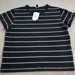 J.CREW Women’s Black/White Striped Crew Neck Short Sleeve T-Shirt Size M NWT