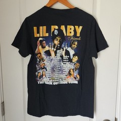 Lil Baby Shirt Adult Small 2021 Back Outside Tour Double Sided