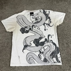 Marc Ecko Shirt Mens Extra Large White Gray Snake Reversible Print READ