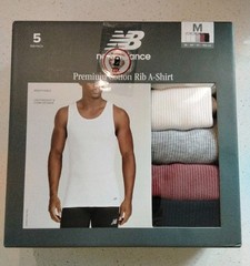 New Balance Premium Cotton Rib A-Shirt 5 Pack Sz M
