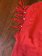 VINTAGE Native American T-Shirt XXL Red Beaded Fringe Rare Dream Catch