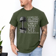 Can Do All Things Weightlifter Christian Gym Bible Verse T-Shirt