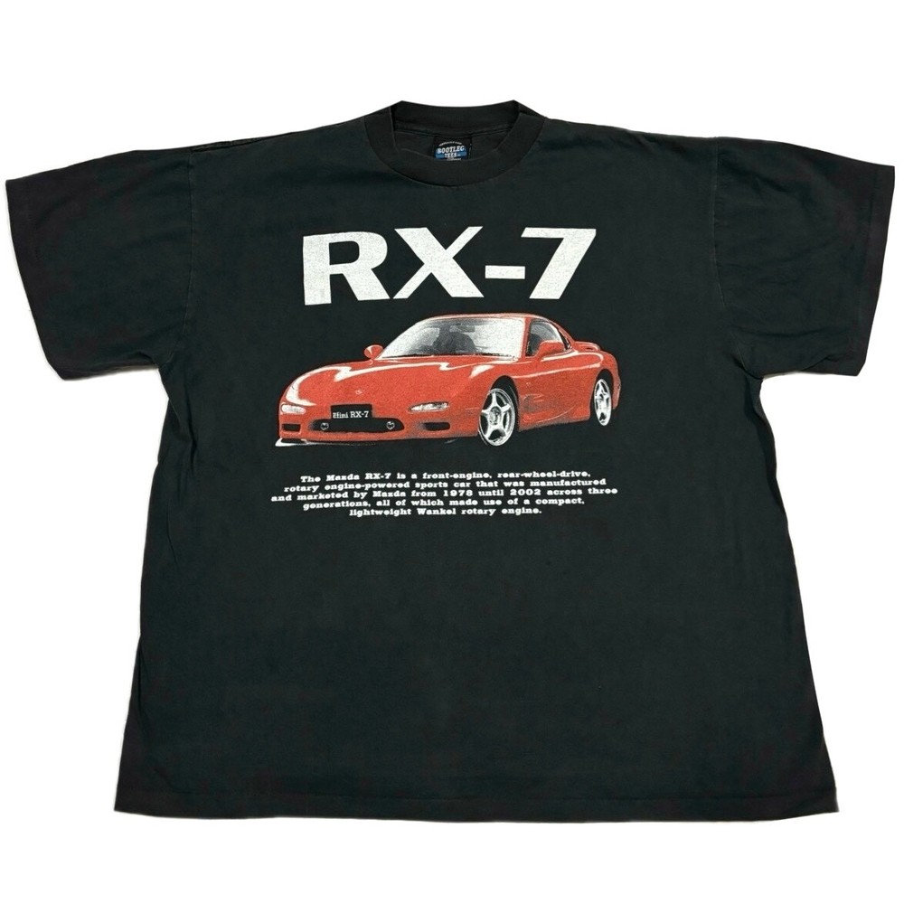 Mazda RX-7 AOP Vintage RARE Car 90s Motor Race XL Single Stitch T-Shirt REPRINT