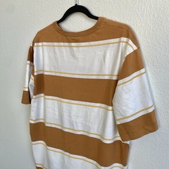 Quiksilver Men’s Brown Striped San Miguel Short Sleeve Pocket Tee Shirt Sz L EUC