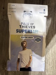 Mens Pair Of Thieves 3pk Super Air Classic Crew Neck T-Shirts White Medium Small