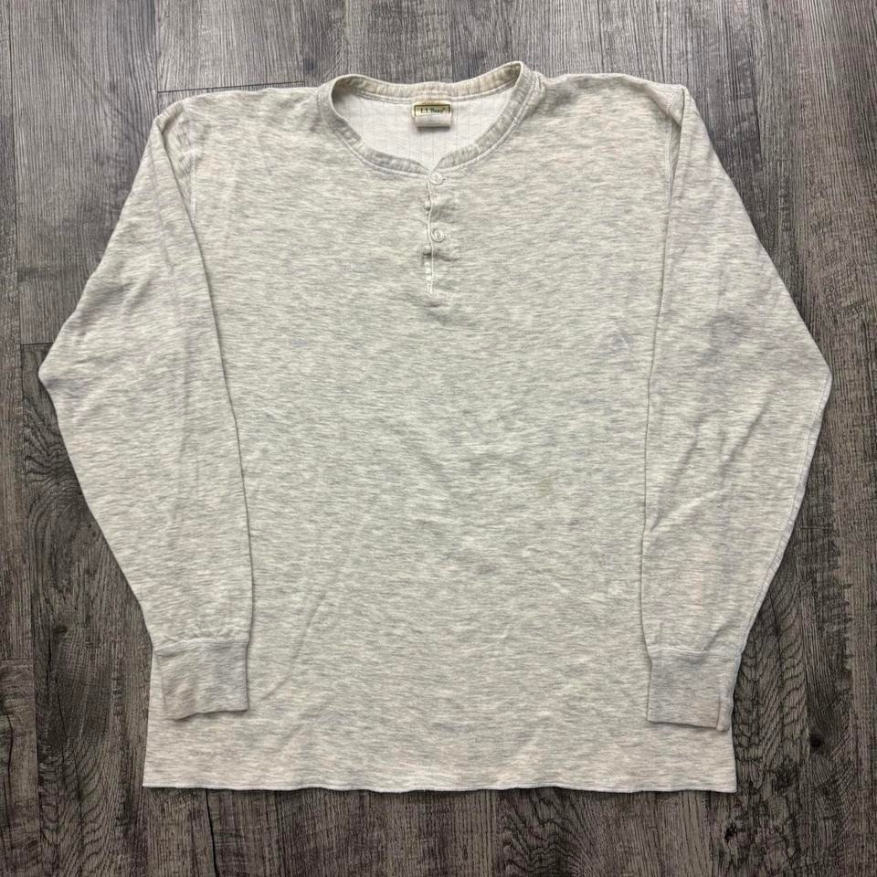Vintage LL Bean Two Layer Wool Blend Henley River Driver’s Shirt XL