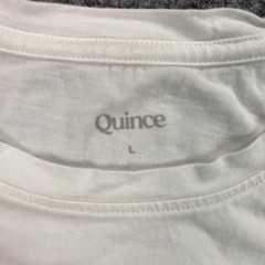 Quince Shirt Mens Large White Cotton Modal Crew Neck Tee Solid Basic Casual
