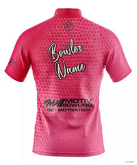 Sale!!! Motiv Hyper Venom Pink Free Custom Quick Zip Bowling Jersey Size S-5XL