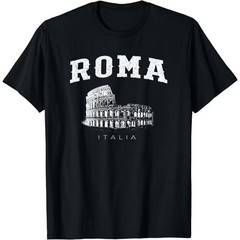 Roma Italia Colosseum Italy Black T-shirt