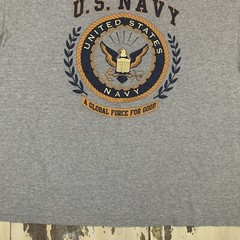 US NAVY – Vtg Gray Global Force For Good Block Letter USN T-shirt, Mens 2XL