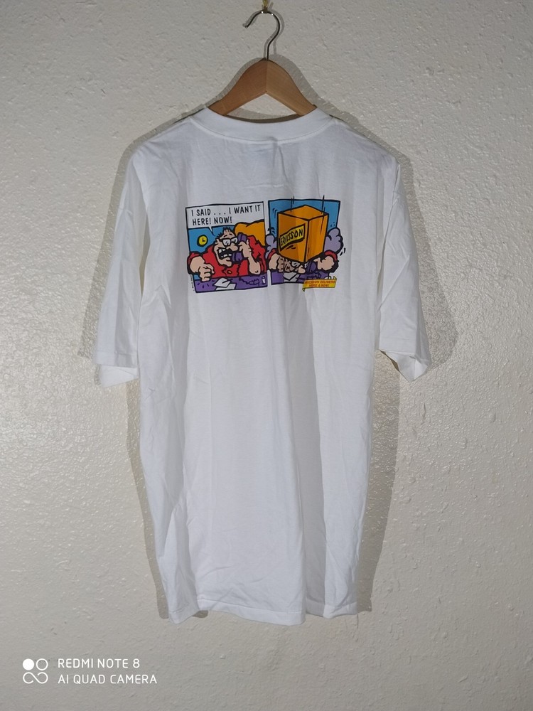 Vintage Mens Ericsson Promotion graphic T Shirt XL White 90s 1990s Rare Tee