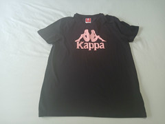 Kappa Black Pink Mens Graphic Logo Short Sleeve T Shirt Medium