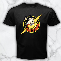 Mighty Mouse Cartoon Retro TV Series Men’s Black Graphic T Shirt Freeships