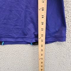 Champion Double Dry Shirt Mens Size Medium Blue Long Sleeves V-Neck Active Top