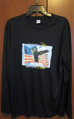 Land of the Free Home of the Brave Large LS Tee 100% Polyester Chest 45 L 29 in